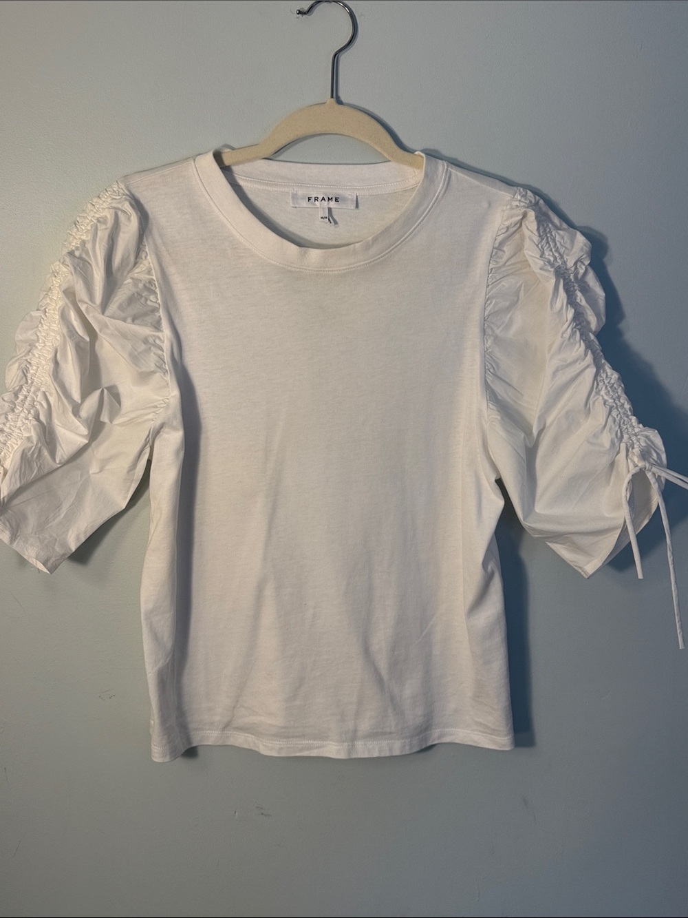 Frame White Puff sleeve Tee